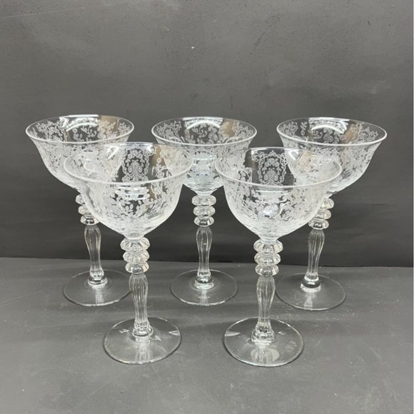 5 Duncan Miller Adoration Liquor Cocktail Crystal Clear Goblets Glasses 5 1/2” - Picture 1 of 10